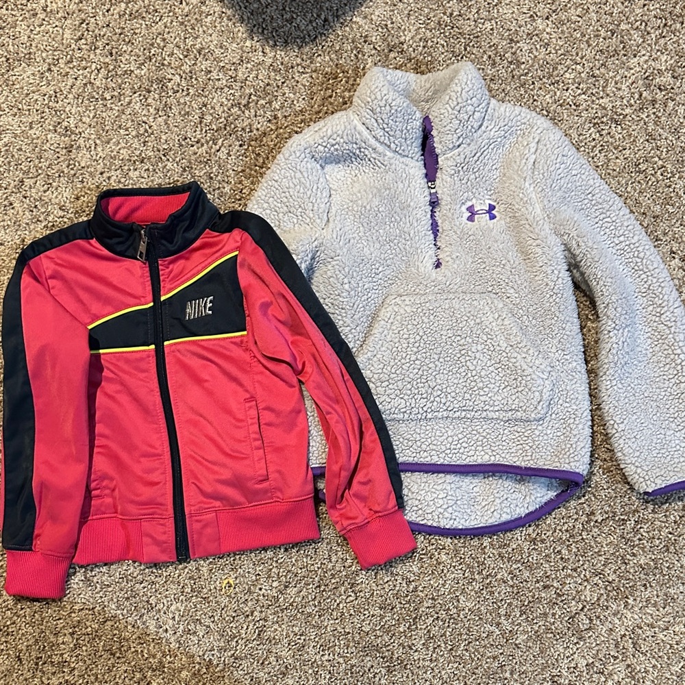Nike Kids Pink and Black Zip-Up Jacket